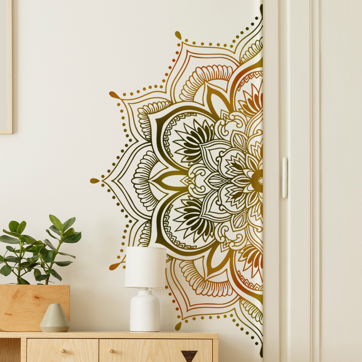 Monstera Thai Constellation - ศิลปะ PVC Wall Decal Mandala Lotus