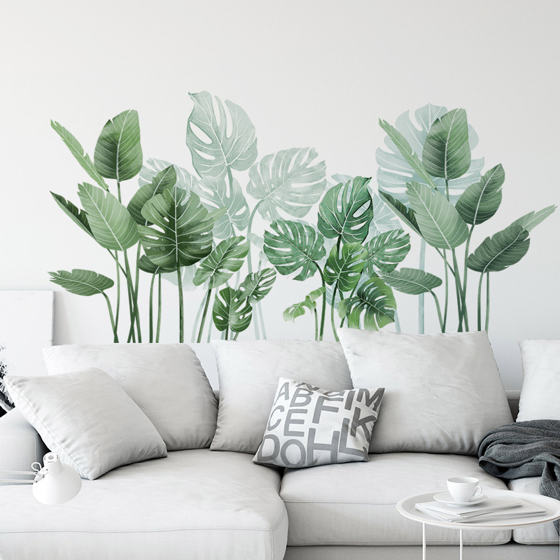 Monstera Thai Constellation - สติกเกอร์ติดผนังไวนิลต้นไม้ตกแต่งบ้านสีเขียวสำหรับเครื่องตกแต่งฝาผนังอุปกรณ์ห้องนอนวอลเปเปอร์ติดผนังเฟอร์นิเจอร์ตกแต่งห้อง