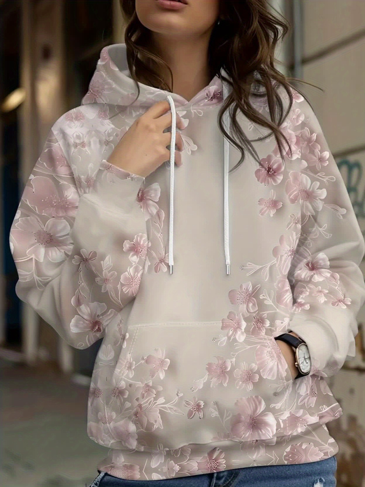 Plant Parent Hoodie - เสื้อฮู้ดลายดอกไม้สไตล์ฝรั่งเศสลำลองสำหรับผู้หญิง ฤดูใบไม้ผลิ ฤดูใบไม้ร่วง สไตล์ Y2K เสื้อฮู้ดพิมพ์ลายดอกไม้