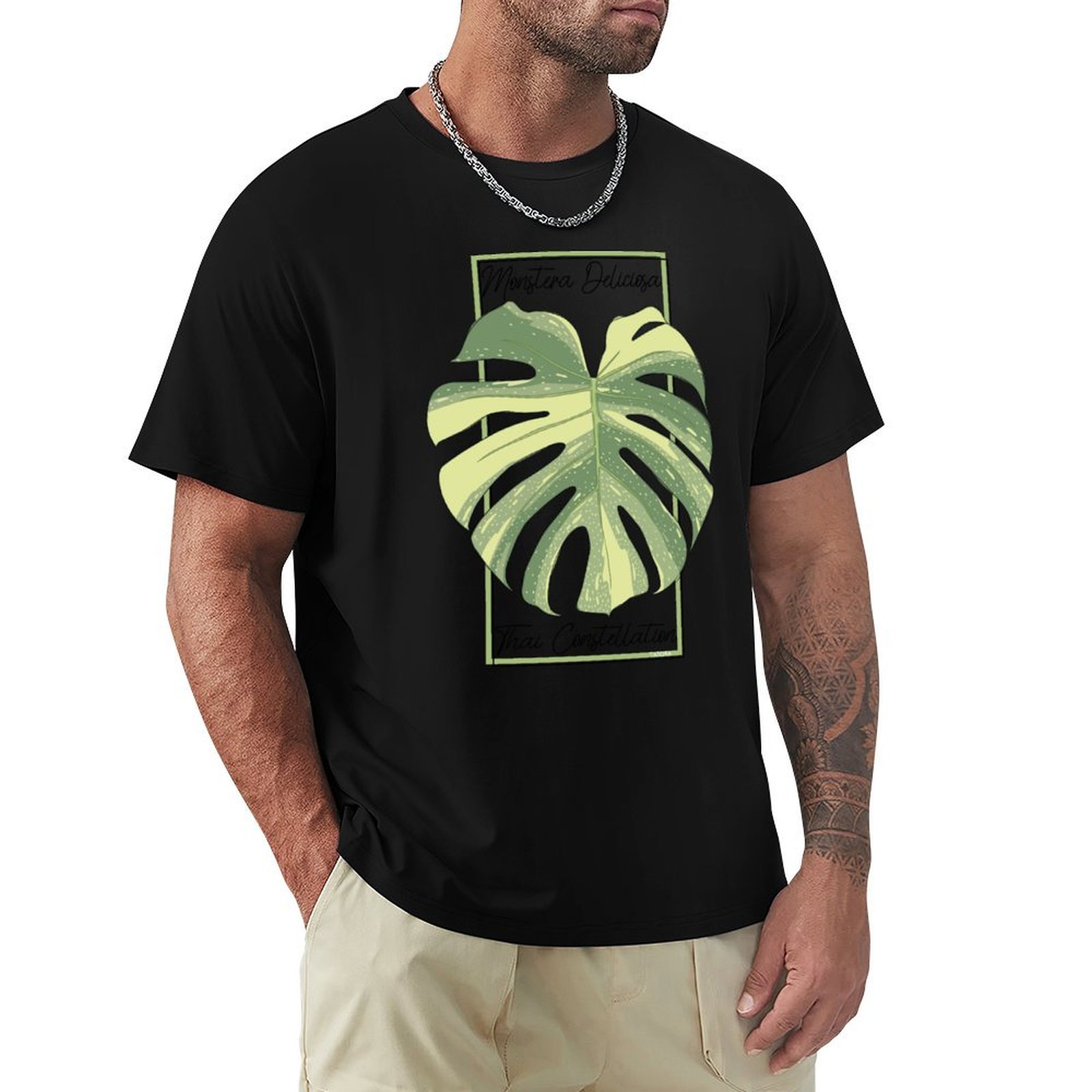 เสื้อยืดแขนสั้นพื้นฐานลายตราสั - Monstera Thai Constellation บทวิจารณ์และราคา