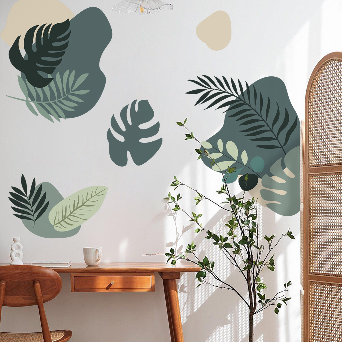 สติ๊กเกอร์ติดผนังลายใบไม้สีเขี - Monstera Thai Constellation บทวิจารณ์และราคา