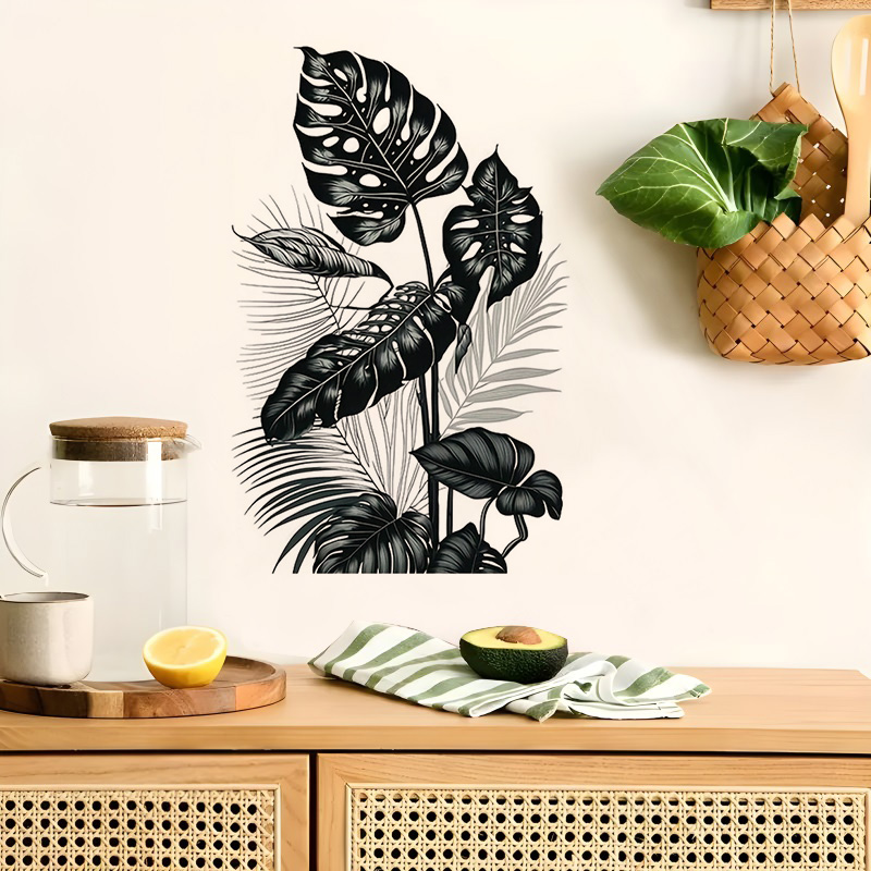 MT1184 #   สติ๊กเกอร์ติดผนังใบ - Monstera Thai Constellation บทวิจารณ์และราคา